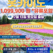 7월13일(토) 부산 출발 홋카이도 1,099,900원!