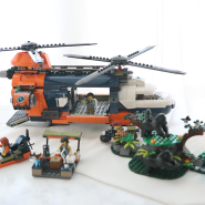 레고베스트셀러 11세 장난감 레고시티 정글 탐험가 헬리콥터와 베이스캠프