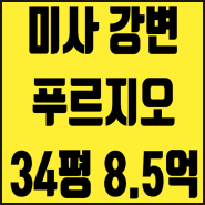 하남 미사아파트 매매 망월동 미사강변푸르지오 34평 8억대 경매