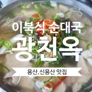 용산 국밥집 이북식 순대국 광천옥 섞어국밥 혼밥!!