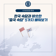 한국 속담과 비슷한 ‘중국 속담’ 5가지 배워보기