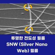 굴곡성과 저저항 특성을 가진 투명한 전도성 SNW (Silver Nano Web) 필름