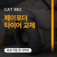 국내에서 가장 큰 페이로더 CAT 982의 타이어 교체 OK