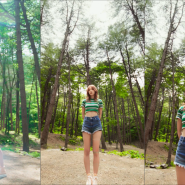 레드벨벳 공식 인스타그램 슬기 패션 여름 하프 팬츠 반바지는 랭글러 코리아 데님 쇼츠 옷