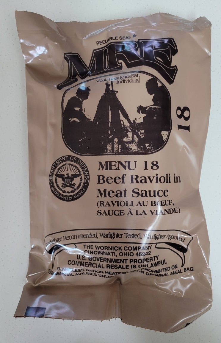 MRE(mfg.2021) - No.18 Beef ravioli in meat sauce : 네이버 블로그