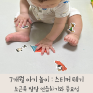 7개월 아기 놀이 스티커떼기 소근육 발달 연습하기와 중요성
