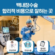 백내장수술 합리적 비용으로 잘하는 곳, 강남역(IOK)병원 추천