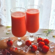 시원한 수박 주스 만들기 수박 토마토 주스 태국 땡모반 여름 과일 쥬스