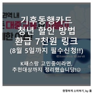 기후동행카드 청년할인 환급신청 링크, 카드 사는법 (feat. K패스, 알뜰교통 비교)