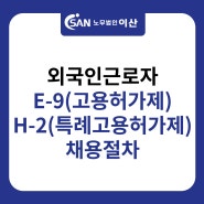 외국인근로자 E-9,H-2 채용절차