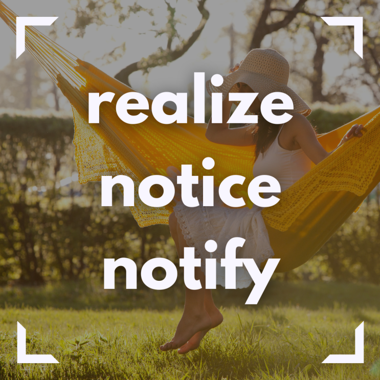 realize / notice / notify 뜻, 차이, 예문 : 네이버 블로그