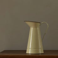 1930s French Large Enamel Water Pitcher
