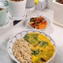 주말 채식 식단 시금치 감자 카레, 가지 애호박 구이, 표고버섯 김밥