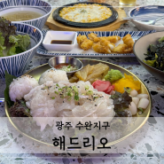 쫄깃한 광어회 냠냠 : 광주 수완지구 맛집 해드리오 +신상 술집