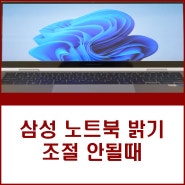 삼성 노트북 밝기 조절 안될때 안됨 해결 방법