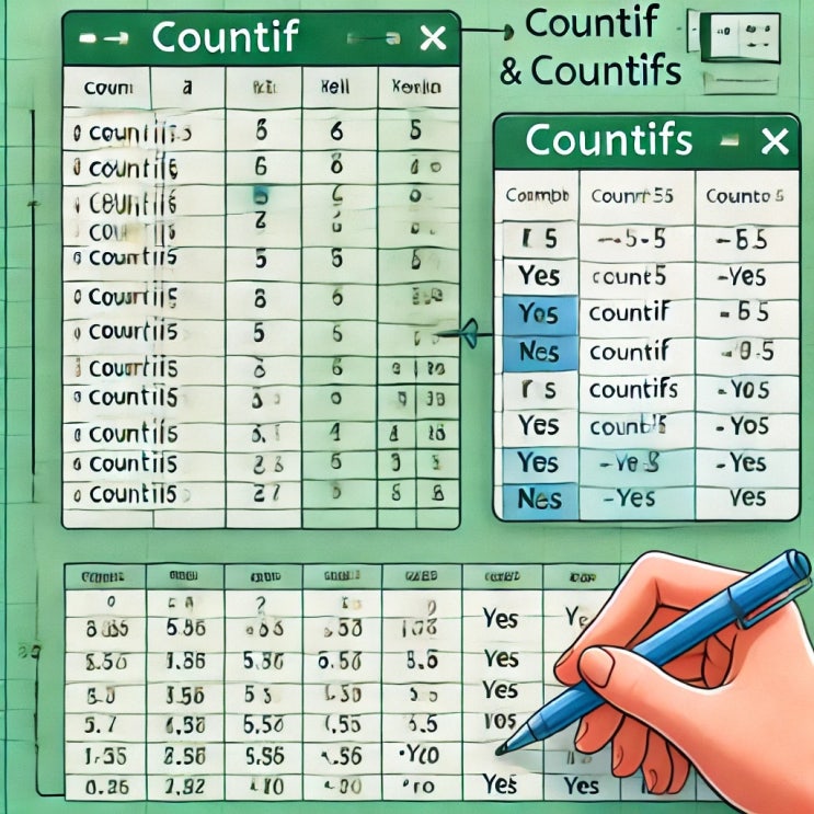 Excel 함수 COUNTIF와 COUNTIFS 함수로 원하는 데이터 개수 세기 : 네이버 블로그