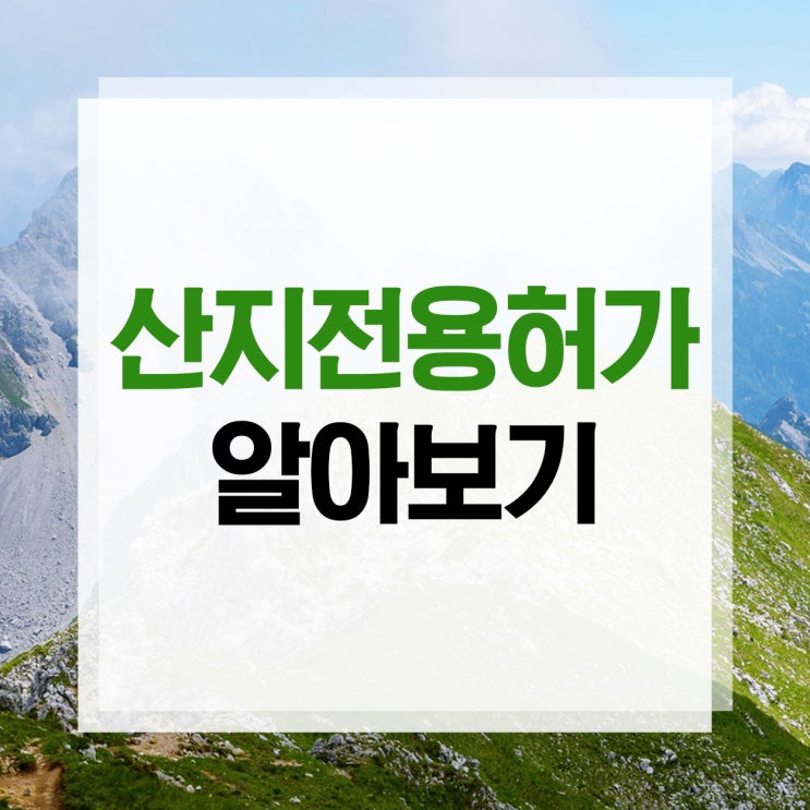 산지전용허가 개념부터 차근차근! : 네이버 블로그