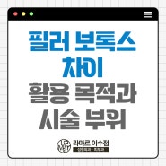 필러 보톡스 차이 활용되는 목적과 시술 부위 가격