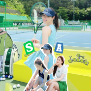 홍수아 여성 여자 운동 복 테니스 룩 스커트 가방