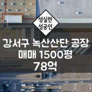 부산 강서구 녹산산단 녹산공단 대지 1500平 건물 865平 공장매매