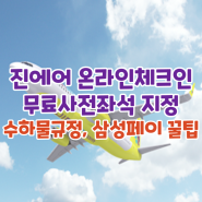 진에어 무료 사전좌석지정 체크인하는법 ♥ 삼성페이 탑승권 꿀팁, 무료수하물 무게 정보