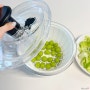 케어프린 야채탈수기 버튼만 눌러주면 야채 과일 물기를 말끔히 제거해요