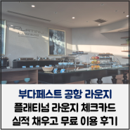 부다페스트 공항 라운지 플래티넘라운지 체크카드 실적 채우고 무료 이용 후기