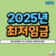 2025최저임금 10030원 결정 최근 5개년 2021 2022 2023 2024 최저임금 및 인상률