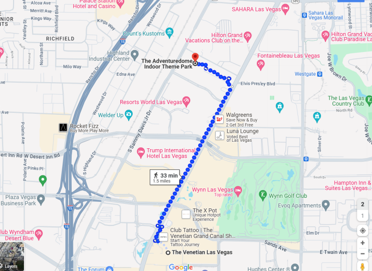 [Las Vegas] Venetian to Adventuredome (라스베가스 베네치안 호텔에서 어드벤....