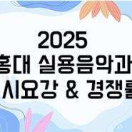 홍익대학교(홍대) 실용음악과(공연예술학부) 2025 수시 입시 모집 요강 [2024경쟁률 및 충원 합격률]