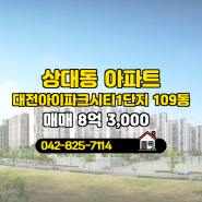 대전아이파크시티1단지 109동 매매 8억 3,000 상대동 추천매물