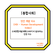 [통합사회] 인간 개발 지수 (HDI - Human Development Index) - 국제연합개발계획 발표 인권 지수