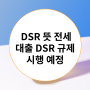 DSR 뜻 전세대출 DSR 규제 시행 예정