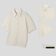[신상품] 미니멀 오버핏 크로쉐 카라 반팔 셔츠 가디건 3컬러 남자 여름 가디건