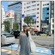 여름 끈나시 원피스 손연재의 도쿄여행 깅엄체크 미니원피스