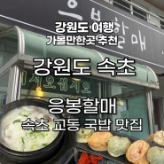 [강원도 속초] 교동 먹거리촌 맛집 "응봉할매" 내돈내산 / 속초 가볼 만한 곳 추천