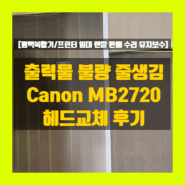 [평택복합기임대렌탈] 출력물 화상불량 Canon MB2720 인쇄시 줄이 생겨요 / 복합기 헤드교체 후기