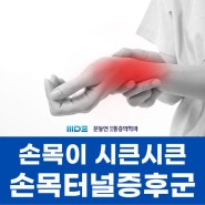 손목이 시큰시큰한 통증, 손목터널증후군 원인과 치료