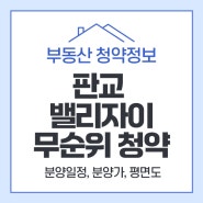 판교밸리자이 무순위 청약 정보