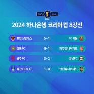 2024 하나은행 코리아컵 5R(8강) 경기결과 + 준결승(4강) 일정