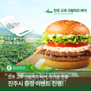 맥도날드 진주 고추 크림치즈 버거 50만개 판매 기념, 진주시 공식 인스타그램 이벤트!