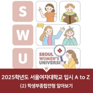 2025학년도 서울여자대학교 입시 A to Z (2) 학생부종합전형 알아보기