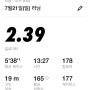 <러닝 기록> 2.39km_13분27초_177케이던스