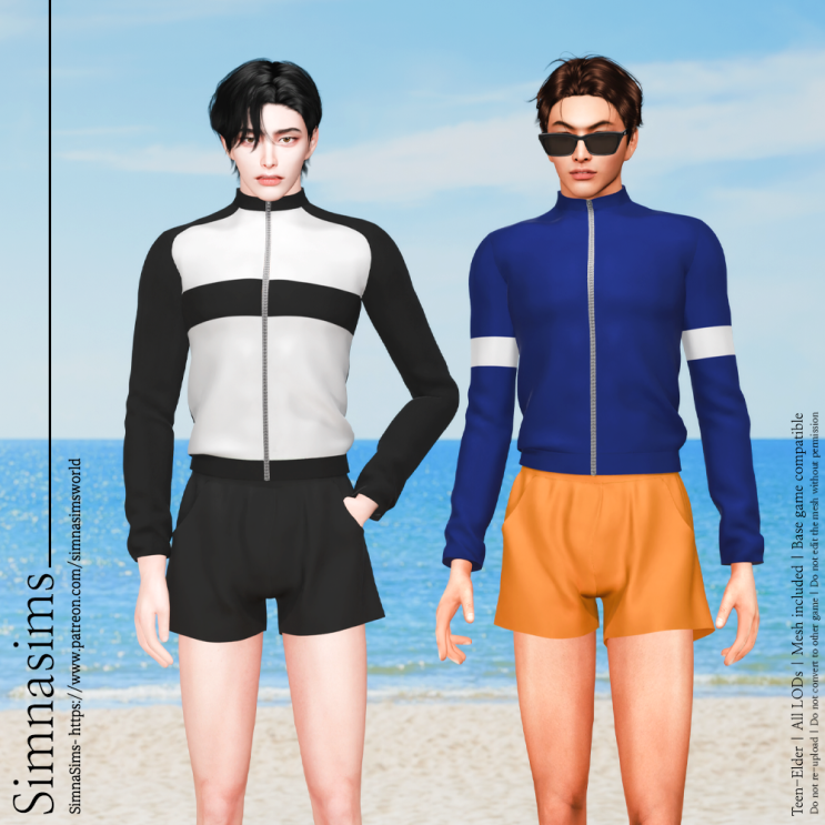 [Sims 4 CC] Jake male rash guard : 네이버 블로그