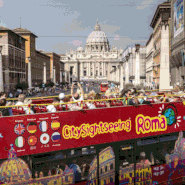 이탈리아 로마 오픈탑 투어버스 / 로마여행의 필수아이템 자유로운 승하차 로마주요관광지코스의 시티투어버스