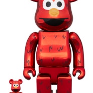 베어브릭 엘모 크롬 100%&400%,1000% 세서미 스트리트 BEARBRICK ELMO CHROME Ver