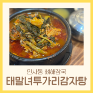 인사동 뼈해장국 맛집 감자탕 뼈찜 수제비 돼지고기 | 태말녀투가리감자탕