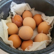 전기밥솥 구운계란 만드는 법 전기밥솥 맥반석 계란 삶기