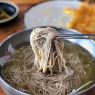 인천 아라뱃길의 블루리본 평양냉면, 정서진 메밀면옥. 자가제분 100% 순면.