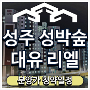 성주 성밖숲 대유리엘 아파트 분양가 청약일정 정보